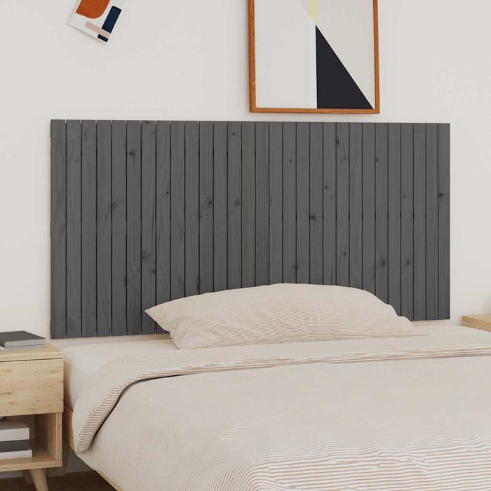 Tăblie de pat pentru perete, gri, 185x3x90 cm, lemn masiv pin WALTI