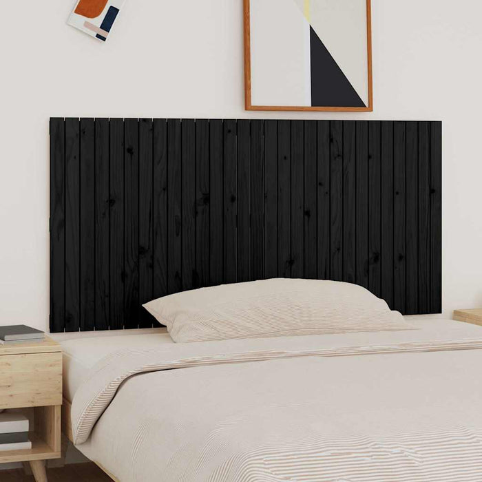 Tăblie de pat pentru perete, negru, 185x3x90 cm, lemn masiv pin - WALTI WALTI