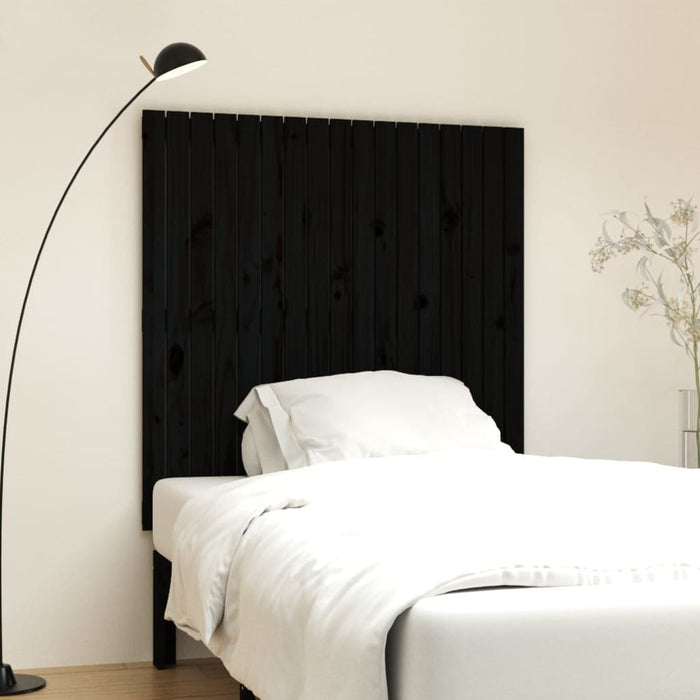 Tăblie de pat pentru perete, negru, 108x3x110 cm lemn masiv pin - WALTI WALTI