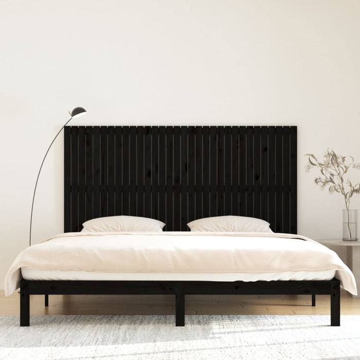 Tăblie de pat pentru perete, negru, 204x3x110 cm lemn masiv pin - WALTI WALTI