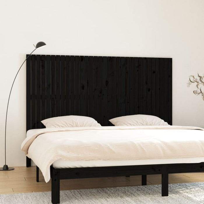 Tăblie de pat pentru perete, negru, 204x3x110 cm lemn masiv pin - WALTI WALTI