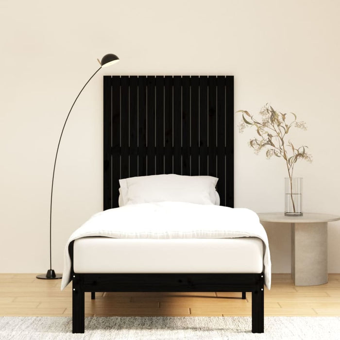 Tăblie de pat pentru perete, negru 95,5x3x110 cm lemn masiv pin - WALTI WALTI