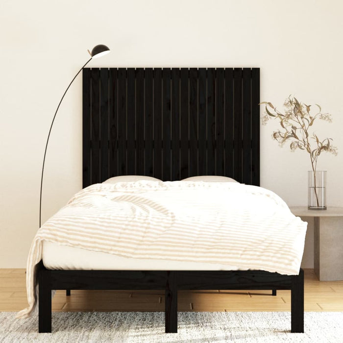 Tăblie de pat pentru perete negru 127,5x3x110 cm lemn masiv pin - WALTI WALTI