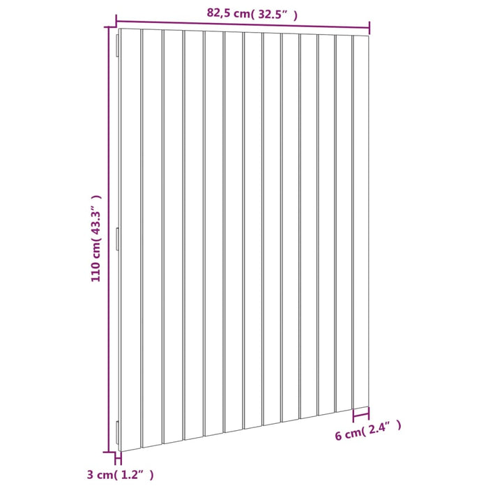 Tăblie de pat pentru perete, negru 82,5x3x110 cm lemn masiv pin - WALTI WALTI