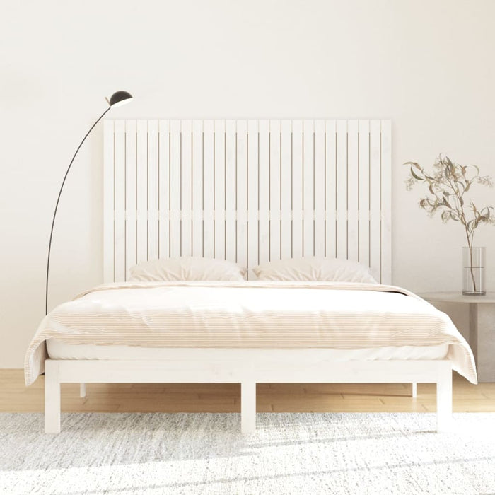 Tăblie de pat pentru perete, alb, 166x3x110 cm, lemn masiv pin - WALTI WALTI