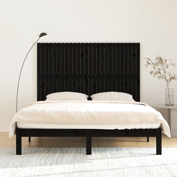 Tăblie de pat pentru perete, negru, 166x3x110 cm lemn masiv pin - WALTI WALTI