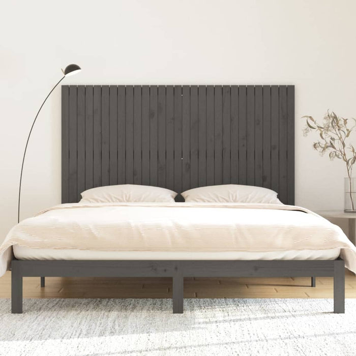 Tăblie de pat pentru perete, gri, 185x3x110 cm, lemn masiv pin - WALTI WALTI