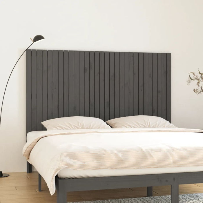 Tăblie de pat pentru perete, gri, 185x3x110 cm, lemn masiv pin - WALTI WALTI