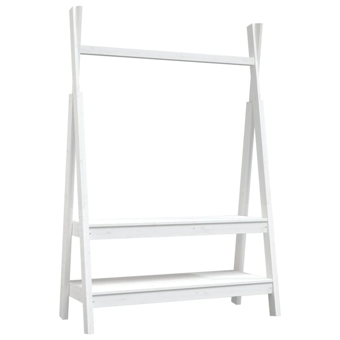 Suport pentru haine, alb, 100x45,5x150 cm, lemn masiv de pin WALTI