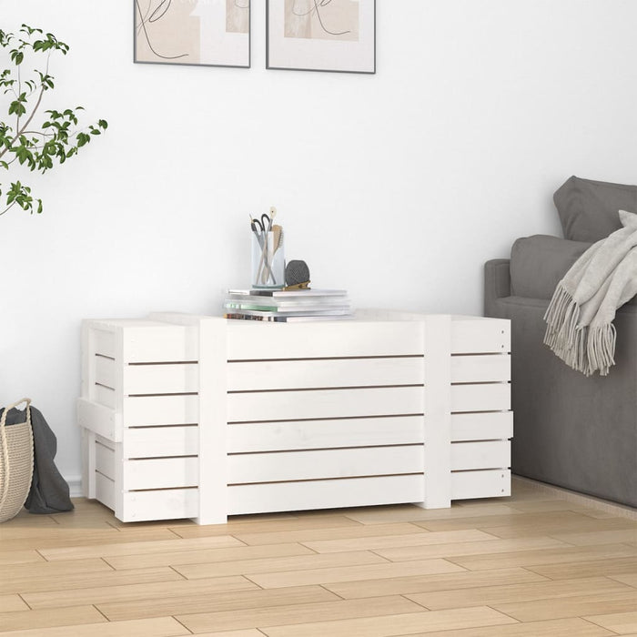 Cutie de depozitare, alb, 91x40,5x42 cm, lemn masiv de pin - WALTI WALTI