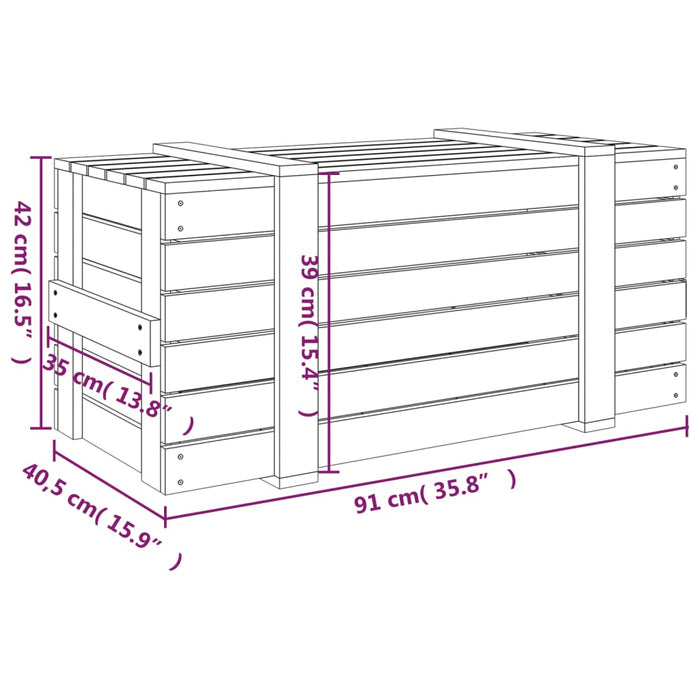 Cutie de depozitare, maro miere, 91x40,5x42 cm, lemn masiv pin - WALTI WALTI