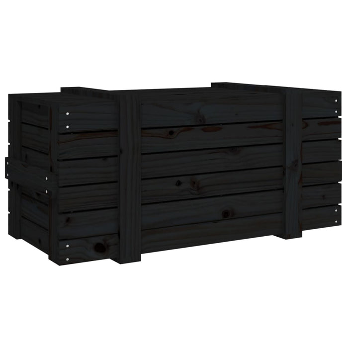 Cutie de depozitare, negru, 91x40,5x42 cm, lemn masiv de pin - WALTI WALTI
