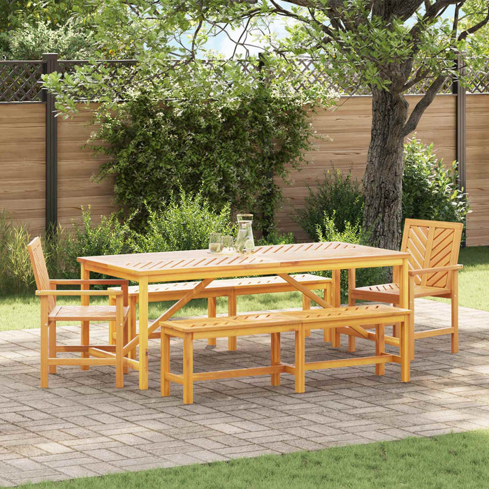 Set de masă pentru grădină 5 pcs Maro Lemn Solid de Acacia - WALTI WALTI