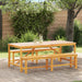Set de masă pentru grădină 3 pcs Maro Lemn Solid de Acacia - WALTI WALTI