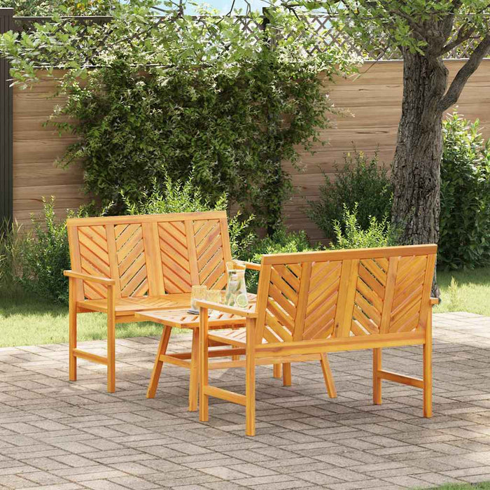 Set de lounge pentru grădină 3 pcs Maro Lemn Solid de Acacia - WALTI WALTI