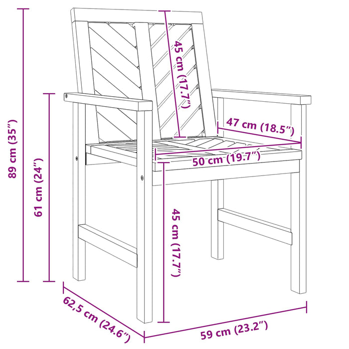 Set de lounge pentru grădină 5 pcs Maro Lemn Solid de Acacia - WALTI WALTI