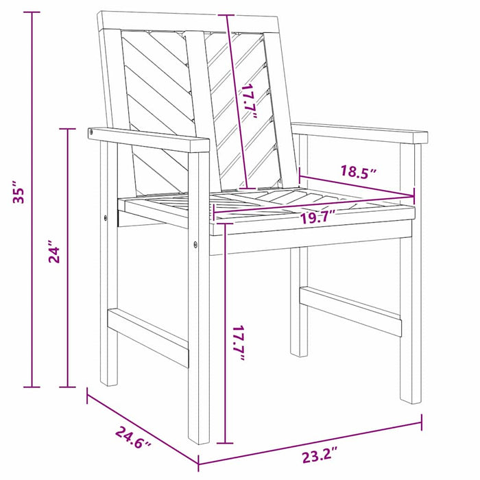 Scaune de dining pentru grădină 8 pcs Maro 59 x 62.5 x 89 cm - WALTI WALTI
