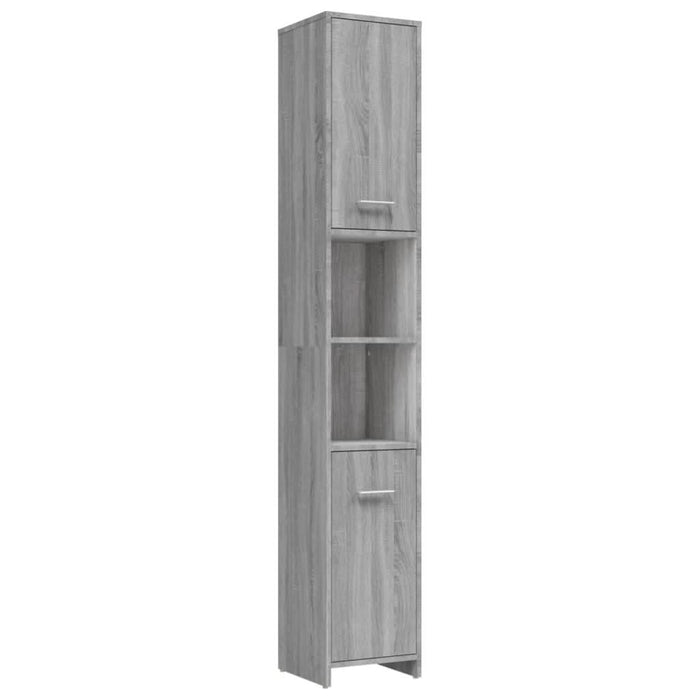 Set mobilier de baie, 4 piese, gri sonoma, lemn prelucrat - WALTI WALTI