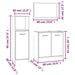 Set mobilier de baie, 3 piese, gri sonoma, lemn prelucrat - WALTI WALTI