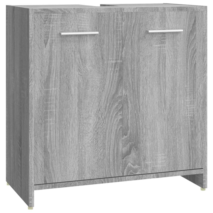 Set mobilier de baie, 4 piese, gri sonoma, lemn prelucrat WALTI