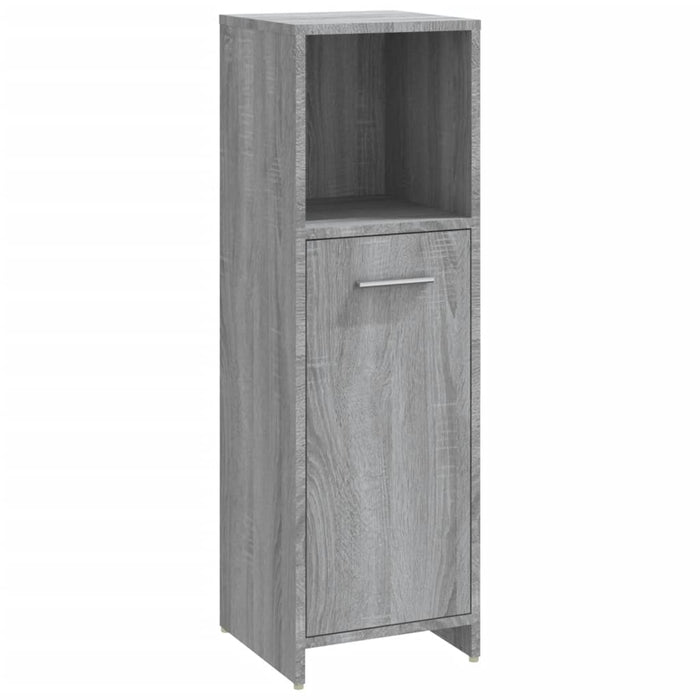 Set mobilier de baie, 4 piese, gri sonoma, lemn prelucrat WALTI