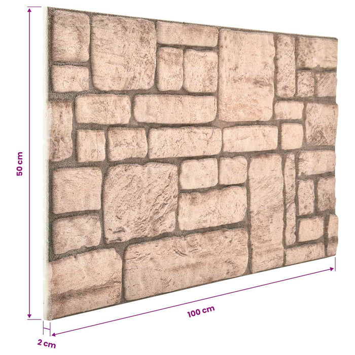 Panouri de perete 10 pcs Bej 100 x 50 cm Spumă EPS - WALTI WALTI