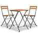 Set mobilier de bistro pliabil, 3 piese, lemn masiv tec și oțel - WALTI WALTI