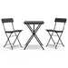 Set mobilier bistro pliabil, 3 piese, negru, poliratan - WALTI WALTI