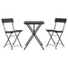 Set mobilier bistro pliabil, 3 piese, negru, poliratan - WALTI WALTI