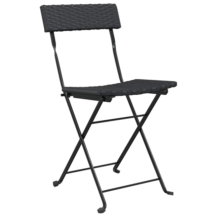 Set mobilier bistro pliabil, 3 piese, negru, poliratan - WALTI WALTI