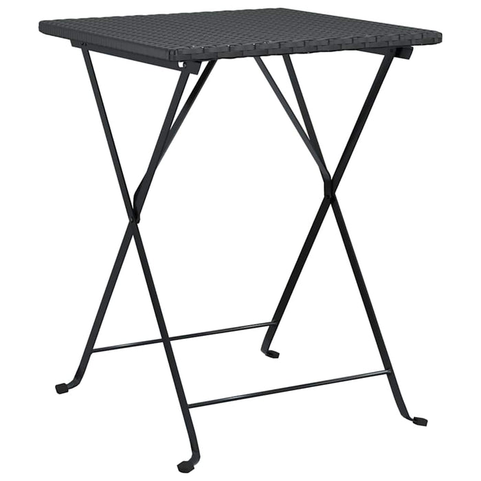 Set mobilier bistro pliabil, 3 piese, negru, poliratan - WALTI WALTI