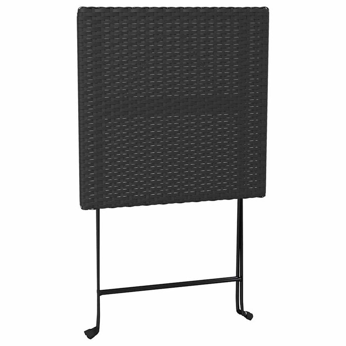 Set mobilier bistro pliabil, 3 piese, negru, poliratan - WALTI WALTI