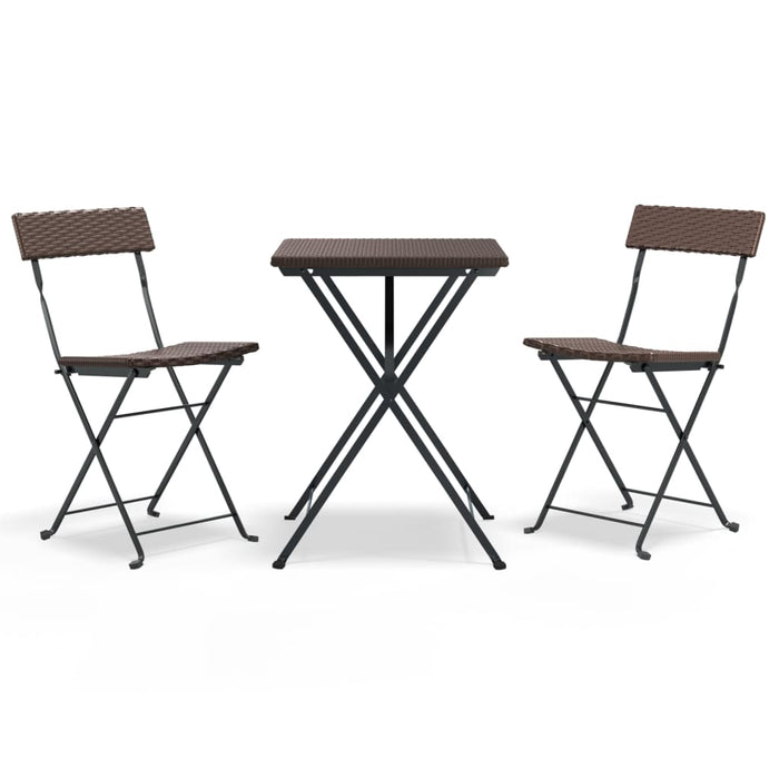 Set mobilier bistro pliabil, 3 piese, maro, poliratan - WALTI WALTI