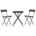 Set mobilier bistro pliabil, 3 piese, maro, poliratan - WALTI WALTI