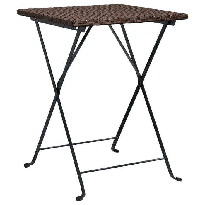 Set mobilier bistro pliabil, 3 piese, maro, poliratan - WALTI WALTI