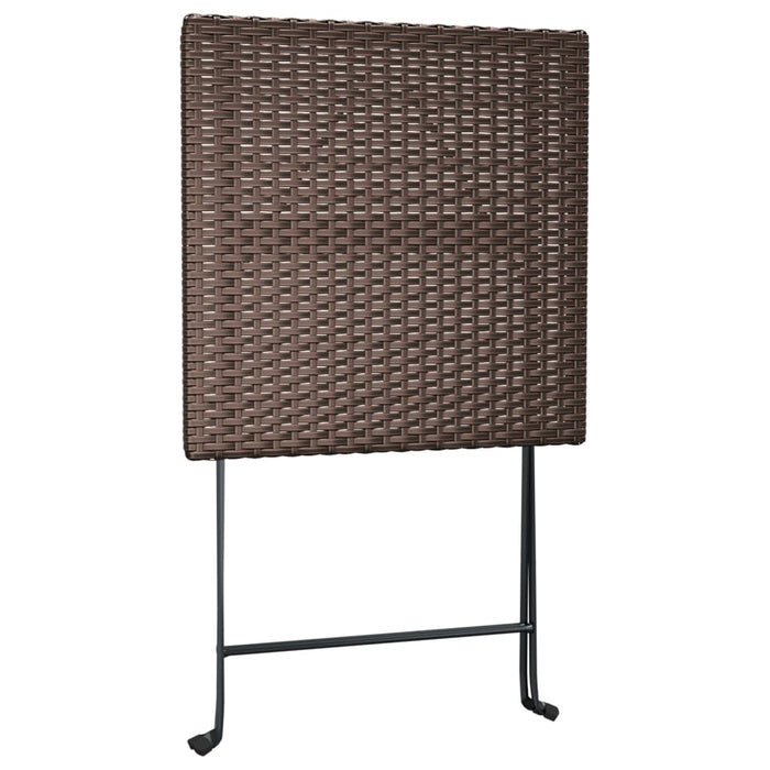 Set mobilier bistro pliabil, 3 piese, maro, poliratan - WALTI WALTI