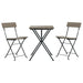 Set mobilier bistro pliabil, 3 piese, gri, poliratan - WALTI WALTI