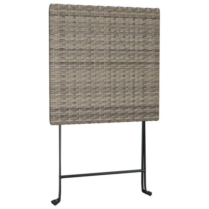 Set mobilier bistro pliabil, 3 piese, gri, poliratan - WALTI WALTI
