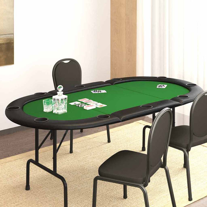 Masă de poker pliabilă, 10 jucători, verde, 207x106x76 cm WALTI
