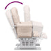 Scaun glisant cu taburet, roz deschis, material textil - WALTI WALTI