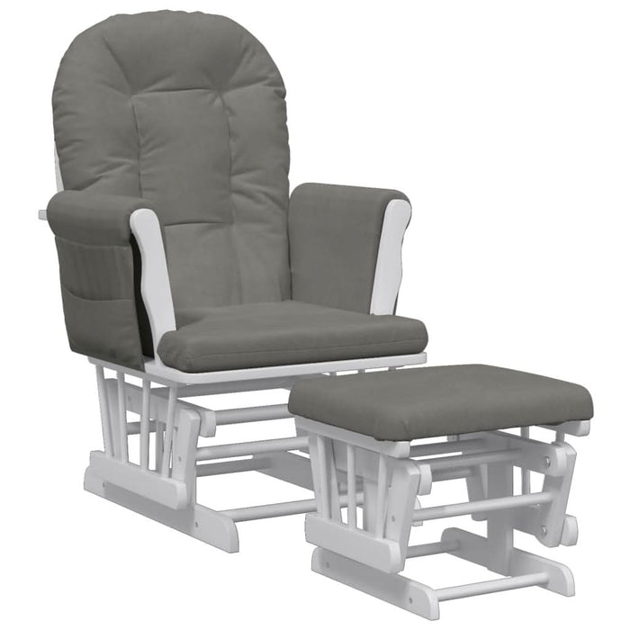 Scaun de relaxare glisant cu taburet, gri închis, textil - WALTI WALTI