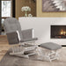 Scaun glisant cu taburet, gri deschis, material textil - WALTI WALTI
