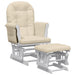 Scaun glisant cu taburet, alb crem, material textil - WALTI WALTI