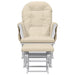 Scaun glisant cu taburet, alb crem, material textil - WALTI WALTI