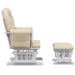 Scaun glisant cu taburet, alb crem, material textil - WALTI WALTI