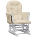 Scaun glisant cu taburet, alb crem, material textil - WALTI WALTI
