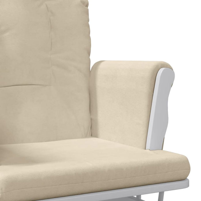Scaun glisant cu taburet, alb crem, material textil - WALTI WALTI