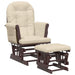 Scaun glisant cu taburet, alb crem, material textil - WALTI WALTI