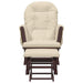 Scaun glisant cu taburet, alb crem, material textil - WALTI WALTI