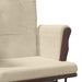 Scaun glisant cu taburet, alb crem, material textil - WALTI WALTI